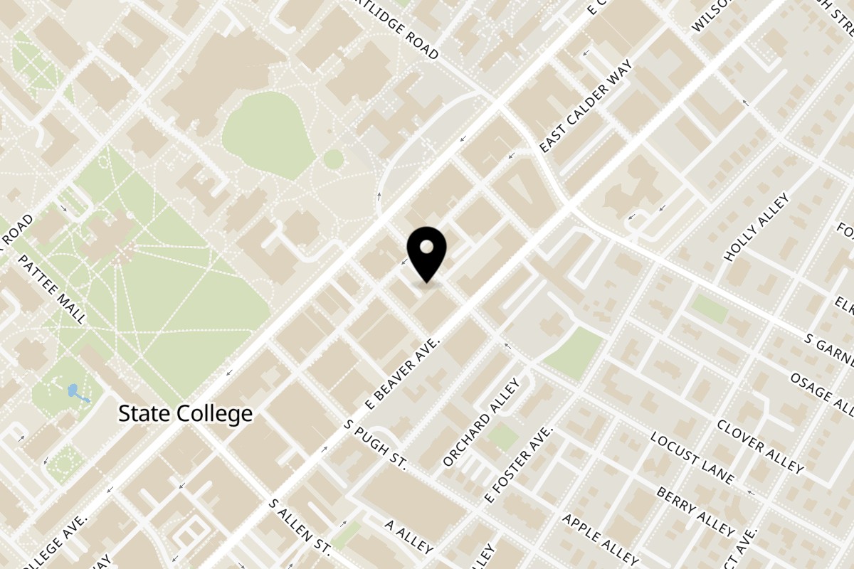 Map showing the location of Delhi Junction on 128 Locust Ln in State College